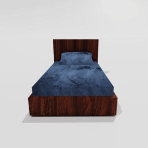 Winter Warm Soft Fitted Single Bedsheet With 1 Pillow Cover (Blue)