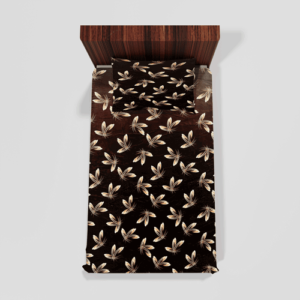 Winter Soft Warm Single Flat Bedsheet With 1 Pillow Cover (Gold)