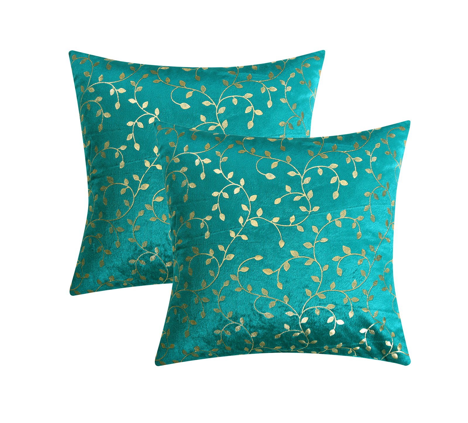 RD TREND Velvet Cushion Covers 16 x 16 inches,Set of 2 (Sea Green)