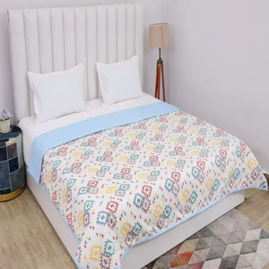 Cotton-Lightweight-Reversible-Double-Blanket-Duvet-Comforter-AC-Dohar-Cream