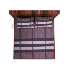 Pure Cotton Elastic Fitted Double Bedsheets With 2 Pillow Covers (Purple) 11