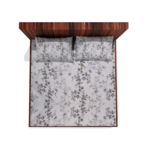 Pure Cotton Elastic Fitted Double Bedsheets With 2 Pillow Covers (White) 16