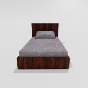 Pure Cotton Single Elastic Fitted Bedsheets With 1 Pillow Cover (Grey) 37