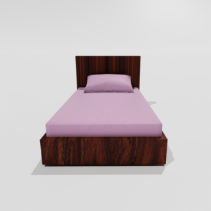 Pure Cotton Single Elastic Fitted Bedsheets With 1 Pillow Cover (Pink) 25