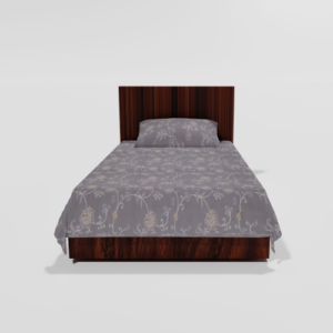 Pure Cotton Single Flat Bed Sheet With 1 Pillow Cover (Grey)