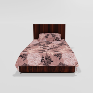 Pure Cotton Single Flat Bed Sheet With 1 Pillow Cover (Grey) 3