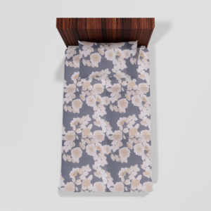 Pure Cotton Single Flat Bed Sheet With 1 Pillow Cover (Lily Flower) 5