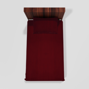 Pure Cotton Single Flat Bed Sheet With 1 Pillow Cover (Maroon) 7