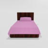 Pure Cotton Single Flat Bed Sheet With 1 Pillow Cover (Pink) 6