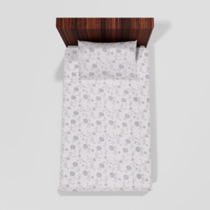 Pure Cotton Single Flat Bed Sheet With 1 Pillow Cover (White) 20