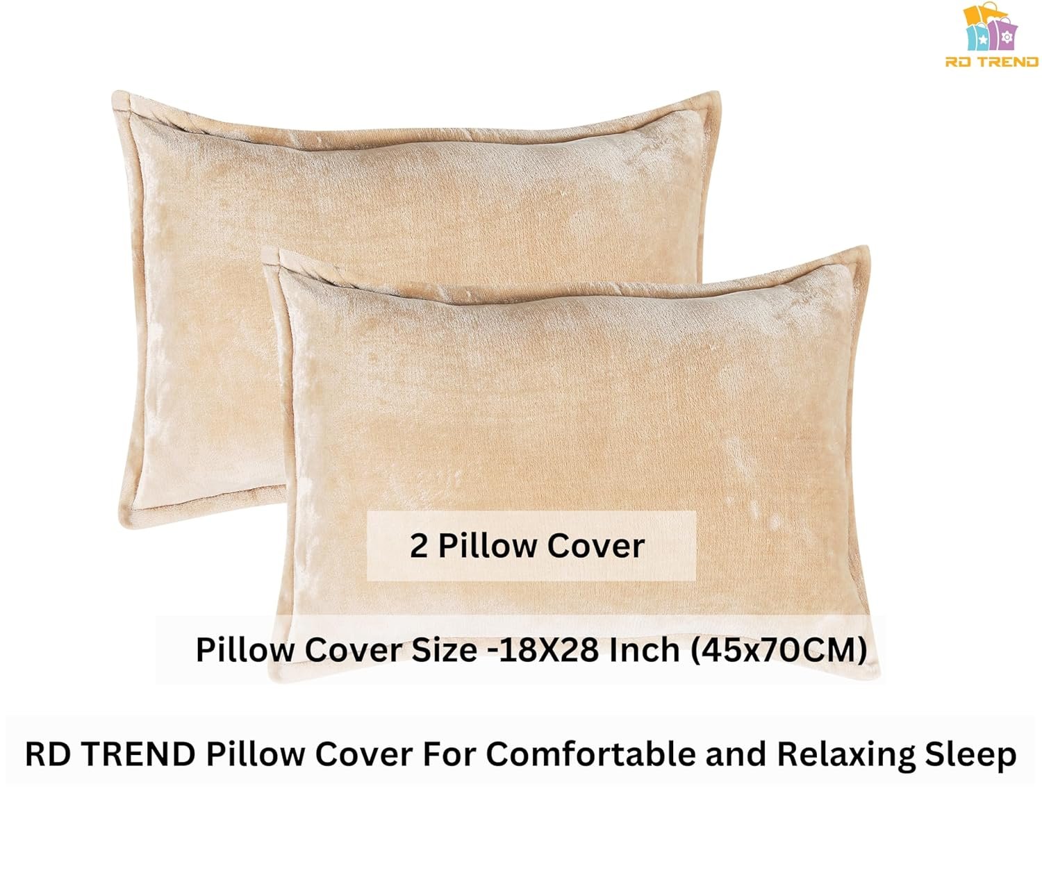 Winter Warm King Size Flat Double Bedsheet With 2 Pillow Cover (Golden)