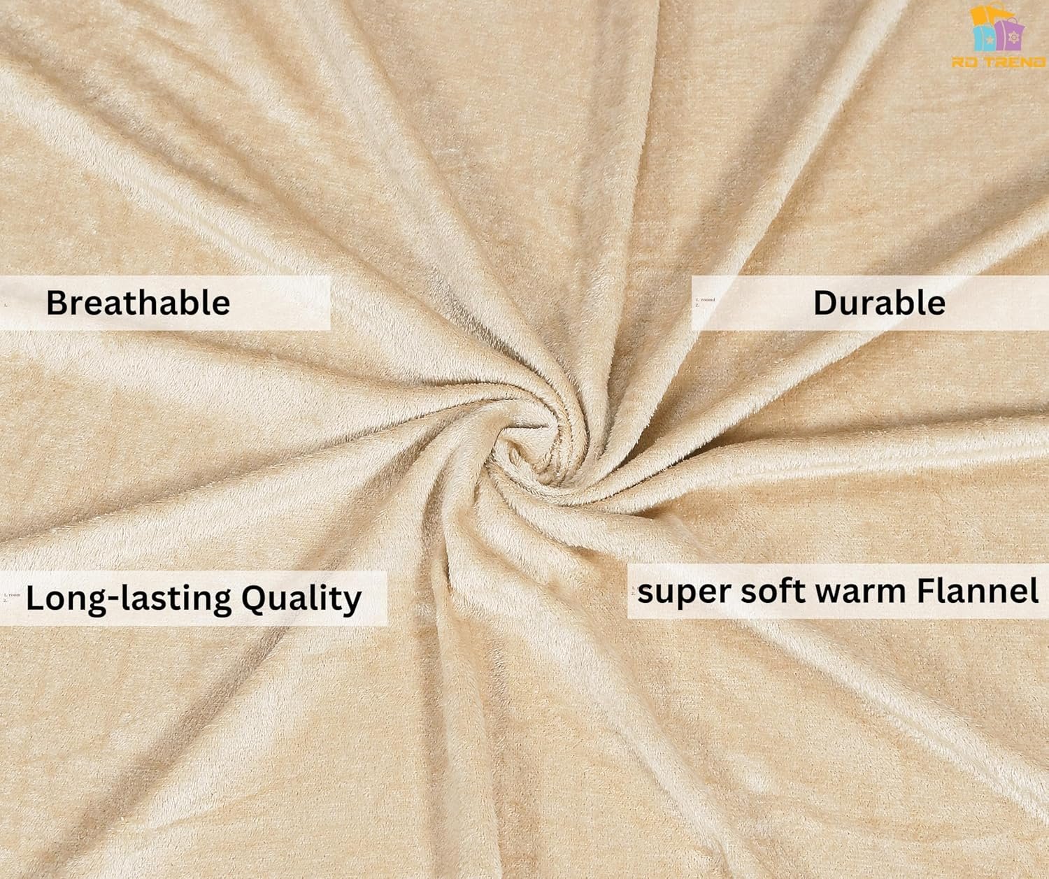 Winter Warm King Size Flat Double Bedsheet With 2 Pillow Cover (Golden)