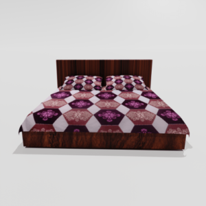Glace Cotton Double Flat Bedsheet With 2 Pillow Covers (Purple)