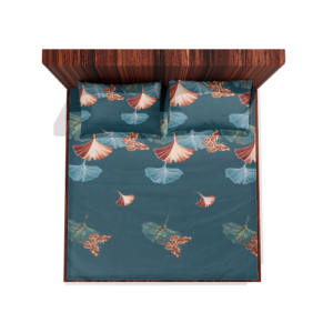 Glace Cotton Elastic Fitted Double Bedsheet With 2 Pillow Covers (Green)