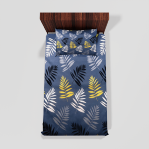 Glace Cotton Single Flat Bed Sheet With 1 Pillow Cover (Grey)