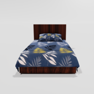 Glace Cotton Single Flat Bed Sheet With 1 Pillow Cover (Grey)