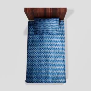 Winter Soft Warm Single Flat Bedsheet With 1 Pillow Cover (Blue)