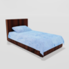 Winter Soft Warm Single Flat Bedsheet With 1 Pillow Cover (Blue)