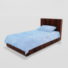 Winter Soft Warm Single Flat Bedsheet With 1 Pillow Cover (Blue)