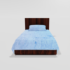 Winter Soft Warm Single Flat Bedsheet With 1 Pillow Cover (Blue)