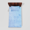 Winter Soft Warm Single Flat Bedsheet With 1 Pillow Cover (Blue)