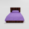 Winter Soft Warm Single Flat Bedsheet With 1 Pillow Cover (Lavender)
