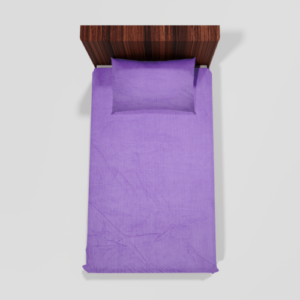 Winter Soft Warm Single Flat Bedsheet With 1 Pillow Cover (Lavender)