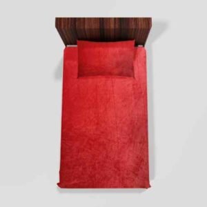 Winter Soft Warm Single Flat Bedsheet With 1 Pillow Cover (Orange)