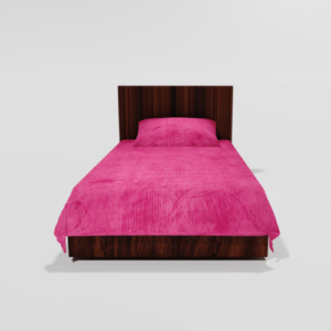 Winter Soft Warm Single Flat Bedsheet With 1 Pillow Cover (Pink)