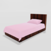 Winter Soft Warm Single Flat Bedsheet With 1 Pillow Cover (Pink)