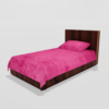 Winter Soft Warm Single Flat Bedsheet With 1 Pillow Cover (Pink)