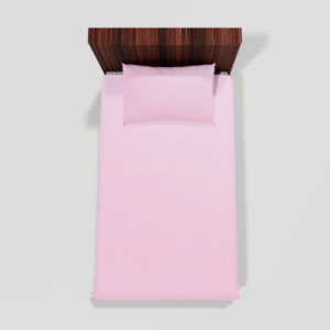 Winter Soft Warm Single Flat Bedsheet With 1 Pillow Cover (Pink)
