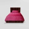 Winter Soft Warm Single Flat Bedsheet With 1 Pillow Cover (Pink)
