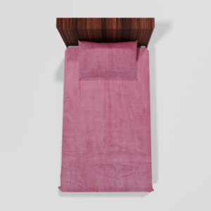 Winter Soft Warm Single Flat Bedsheet With 1 Pillow Cover (Pink)