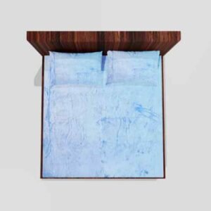 Winter Warm King Size Fitted Double Bedsheet With 2 Pillow Covers (Blue)