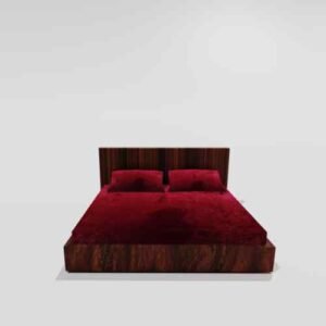 Winter Warm King Size Fitted Double Bedsheet With 2 Pillow Covers (Maroon)