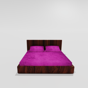 Winter Warm King Size Fitted Double Bedsheet With 2 Pillow Covers (Pink)