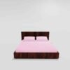 Winter Warm King Size Fitted Double Bedsheet With 2 Pillow Covers (Pink)