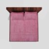 Winter Warm King Size Fitted Double Bedsheet With 2 Pillow Covers (Pink)