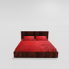 Winter Warm King Size Fitted Double Bedsheet With 2 Pillow Covers (Red)