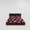 Winter Warm King Size Fitted Double Bedsheet With 2 Pillow Covers (Red)