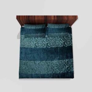 Winter Warm King Size Flat Double Bedsheet With 2 Pillow Cover (Green)
