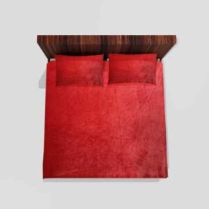 Winter Warm King Size Flat Double Bedsheet With 2 Pillow Cover (Orange)