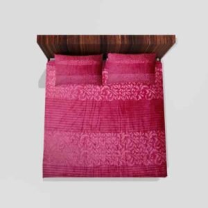 Winter Warm King Size Flat Double Bedsheet With 2 Pillow Cover (Pink)