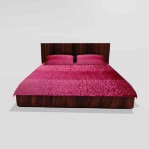 Winter Warm King Size Flat Double Bedsheet With 2 Pillow Cover (Pink)