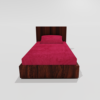 Winter Warm Soft Fitted Single Bedsheet With 1 Pillow Cover (Magenta)