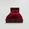 Winter Warm Soft Fitted Single Bedsheet With 1 Pillow Cover (Maroon)