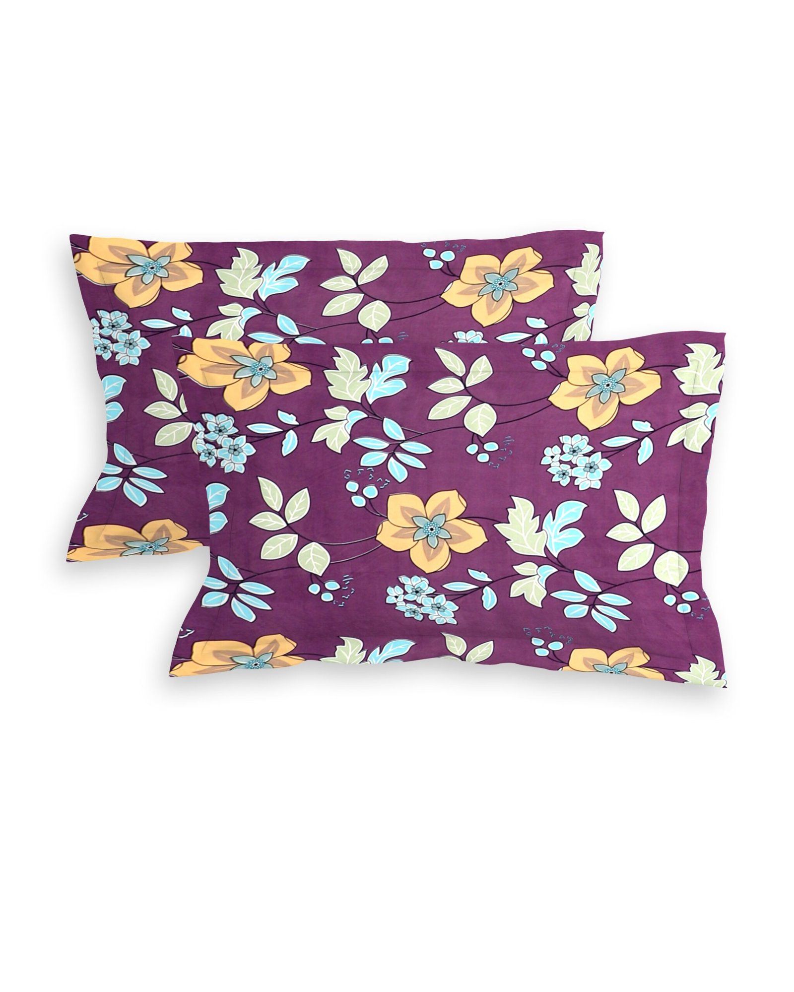 Glace Cotton Double Flat Bedsheet With 2 Pillow Covers (Magenta)