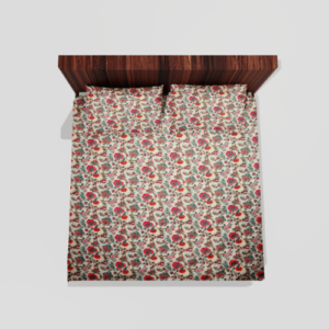 Glace Cotton Double Flat Bedsheet With 2 Pillow Covers (Red)