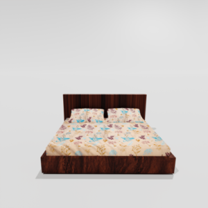 Glace Cotton Elastic Fitted Double Bed Sheet With 2 Pillow Covers (Toffee)9